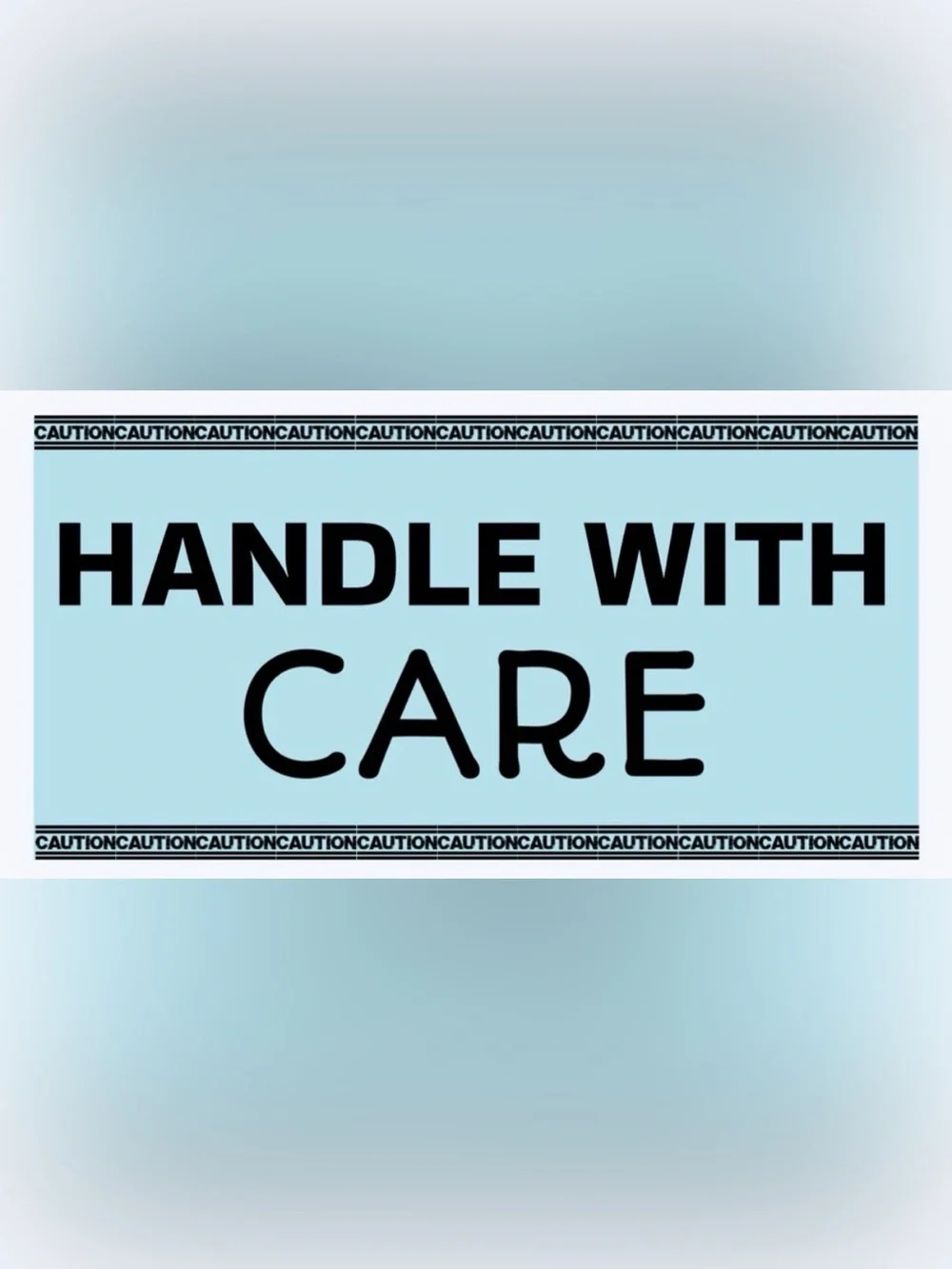 NWT 50 STICKERS - 2” x 1” - HANDLE WITH CARE - BLUE